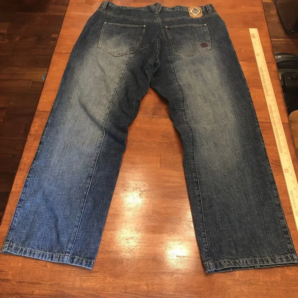 Vtg Phat Farm Jeans Men 40x33 Y2K Baggy Skater Hip Hop Blue Denim Hong Kong